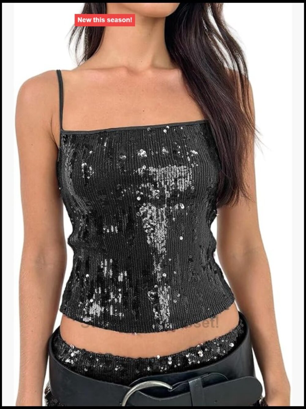 Sequin Sparkly Camisole Tank Top Sleeveless Party Clubwear Going Out